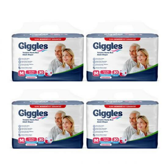 Giggles Yetişkin Hasta Bezi Medium 30'lu - 4 Paket - 120 Adet
