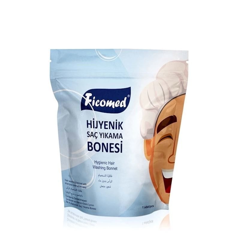 Saç Yıkama Bonesi - Şampuanlı Bone - Ficomed - Tekli Paket - 5 Adet