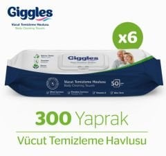 Giggles Vücut Temizleme Havlusu 50'li 6 Paket - 300 Havlu