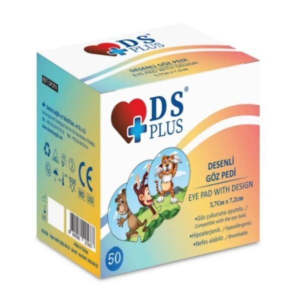 Göz Pedi Çocuk 5,7cmx7,2Cm - Hipoalerjenik - 50'lik Paket - DS Sağlık