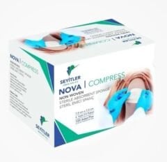 Steril Nonwoven Gaz Kompres (Gazlı Bez) 7,5x7,5cm 5'li 100'lük Paket - Nova